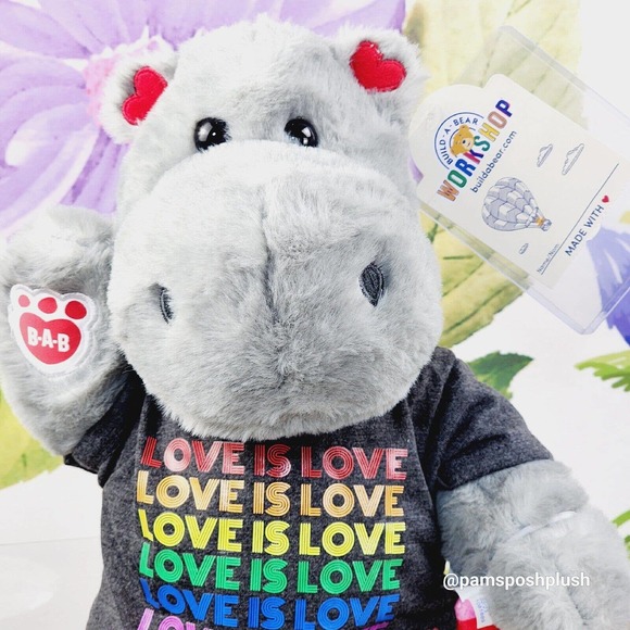 NWT Build A Bear Pride HIPPO & Rainbow Shirt Shorts, Wristie LGBTQ Clothes Heart - Picture 15 of 16